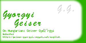 gyorgyi geiser business card